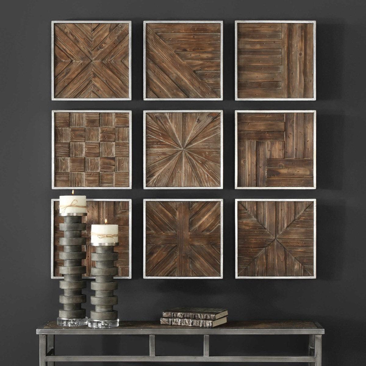 Uttermost BRYNDLE SQUARES WOOD WALL DECOR WALL ART
