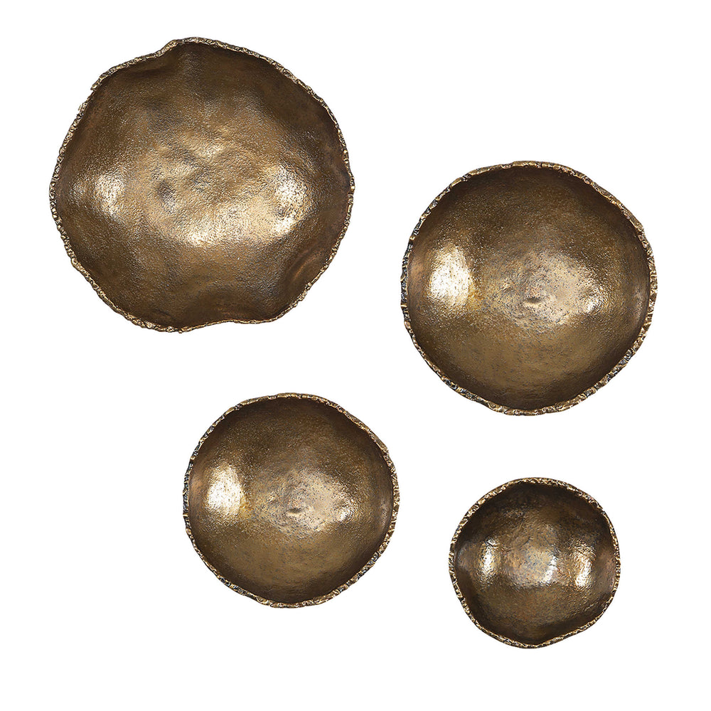 Lucky Coins Brass Wall Bowls, S/4 - AmericanHomeFurniture