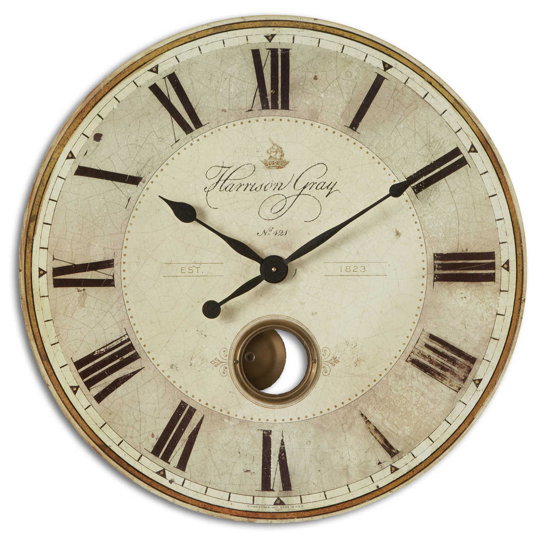 Harrison Gray 30" Clock - AmericanHomeFurniture