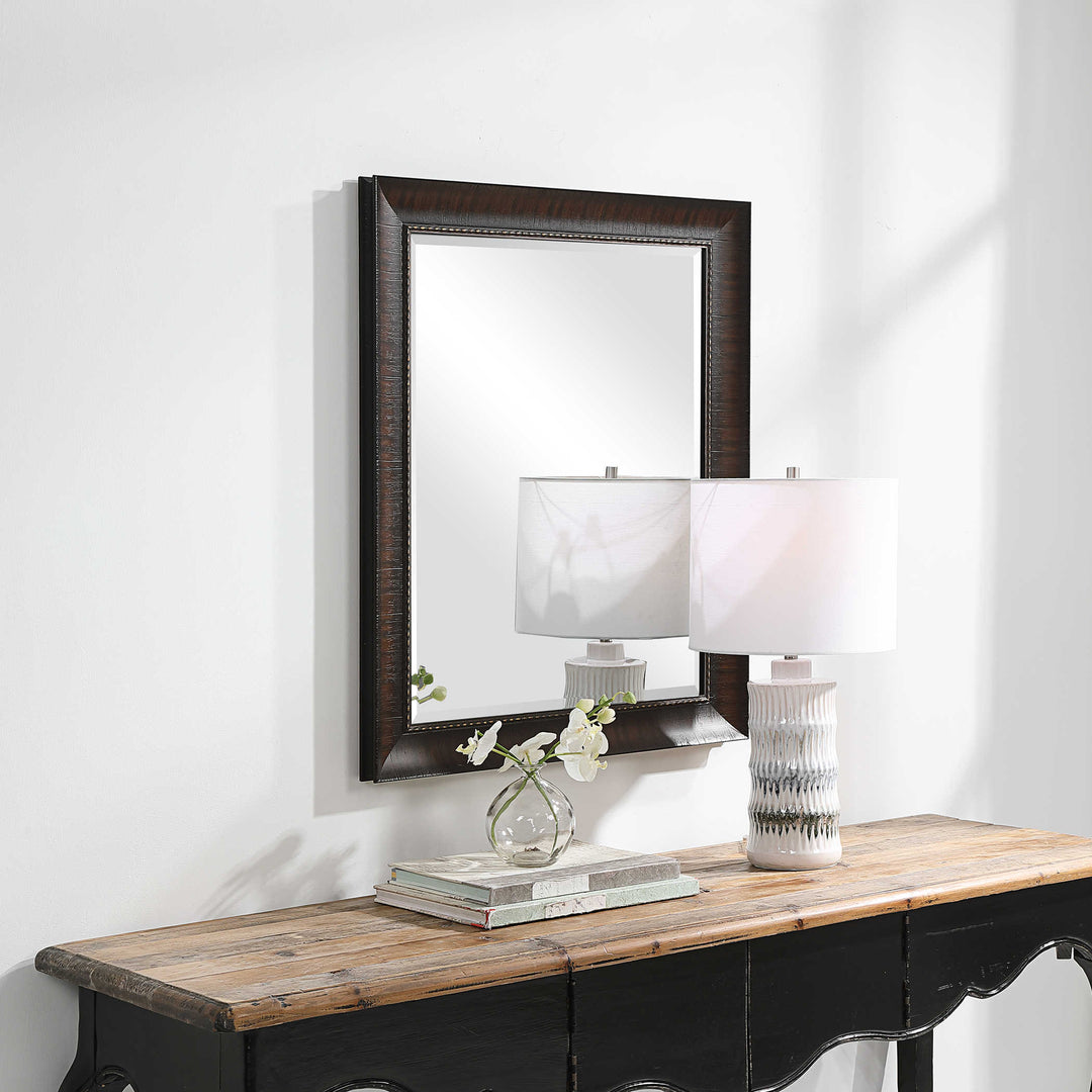 WYTHE BURNISHED WOOD MIRROR - AmericanHomeFurniture