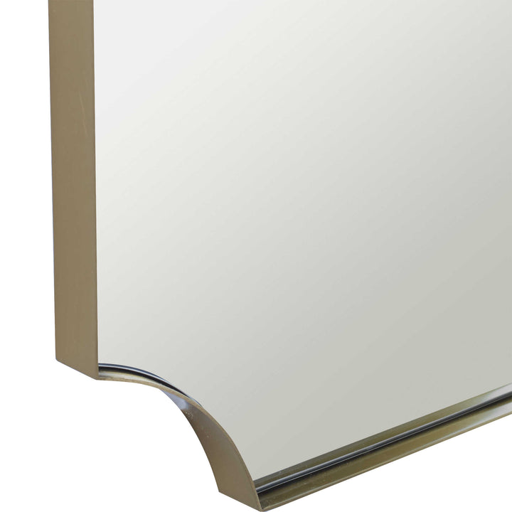 LENNOX BRASS SCALLOPED CORNER MIRROR - AmericanHomeFurniture