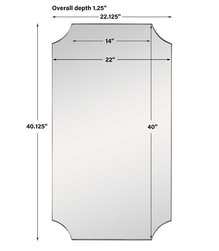 LENNOX BRASS SCALLOPED CORNER MIRROR - AmericanHomeFurniture