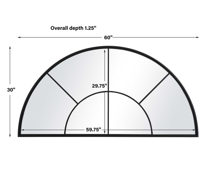 ROUSSEAU IRON WINDOW ARCH MIRROR - AmericanHomeFurniture