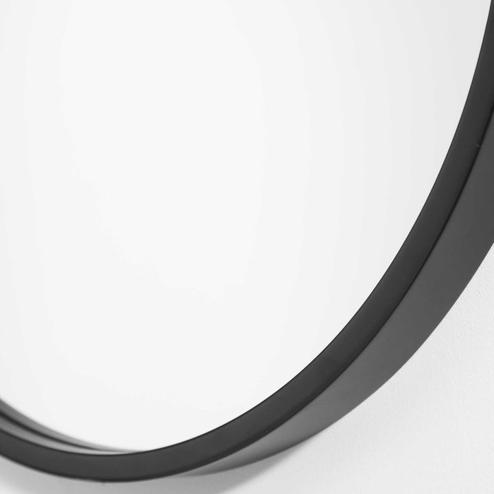 VARINA MINIMALIST BLACK OVAL MIRROR - AmericanHomeFurniture