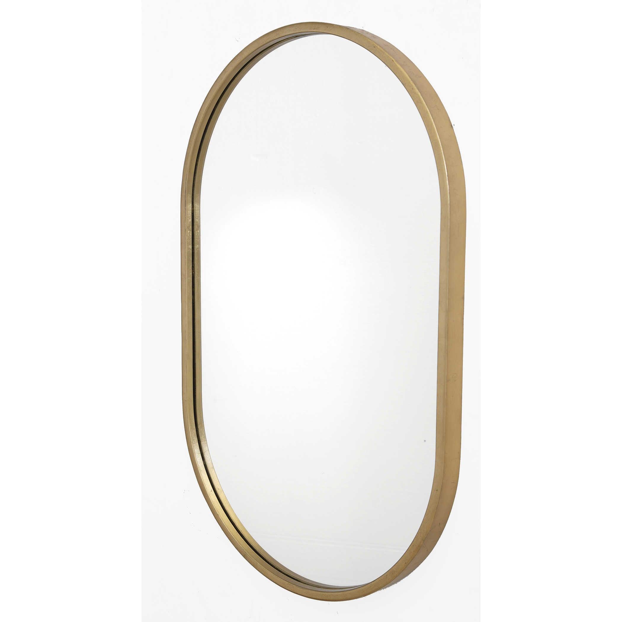 Varina Minimalist Gold Oval Mirror