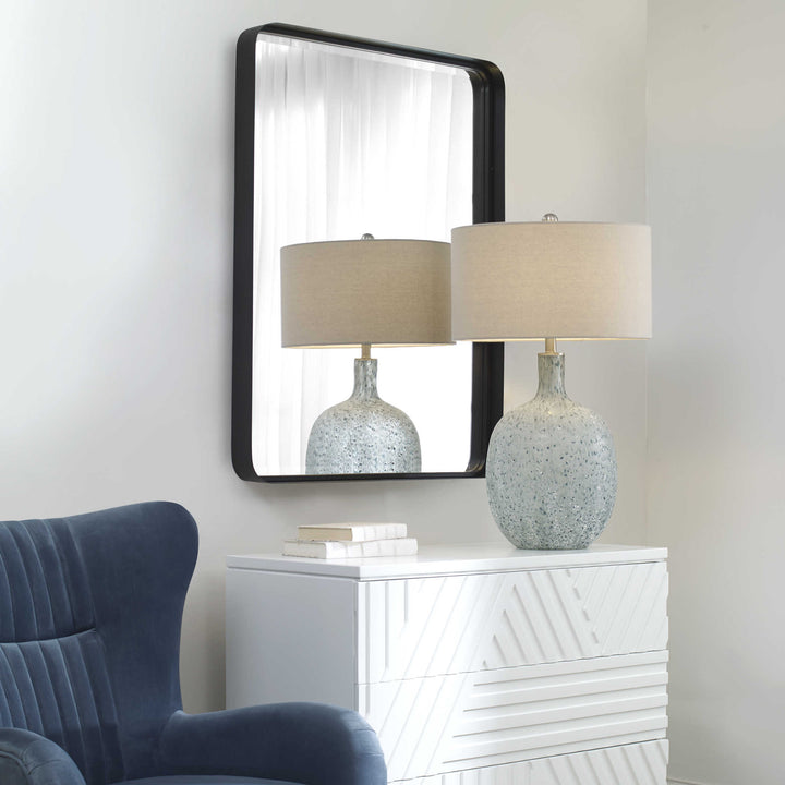 CROFTON BLACK LARGE MIRROR - AmericanHomeFurniture