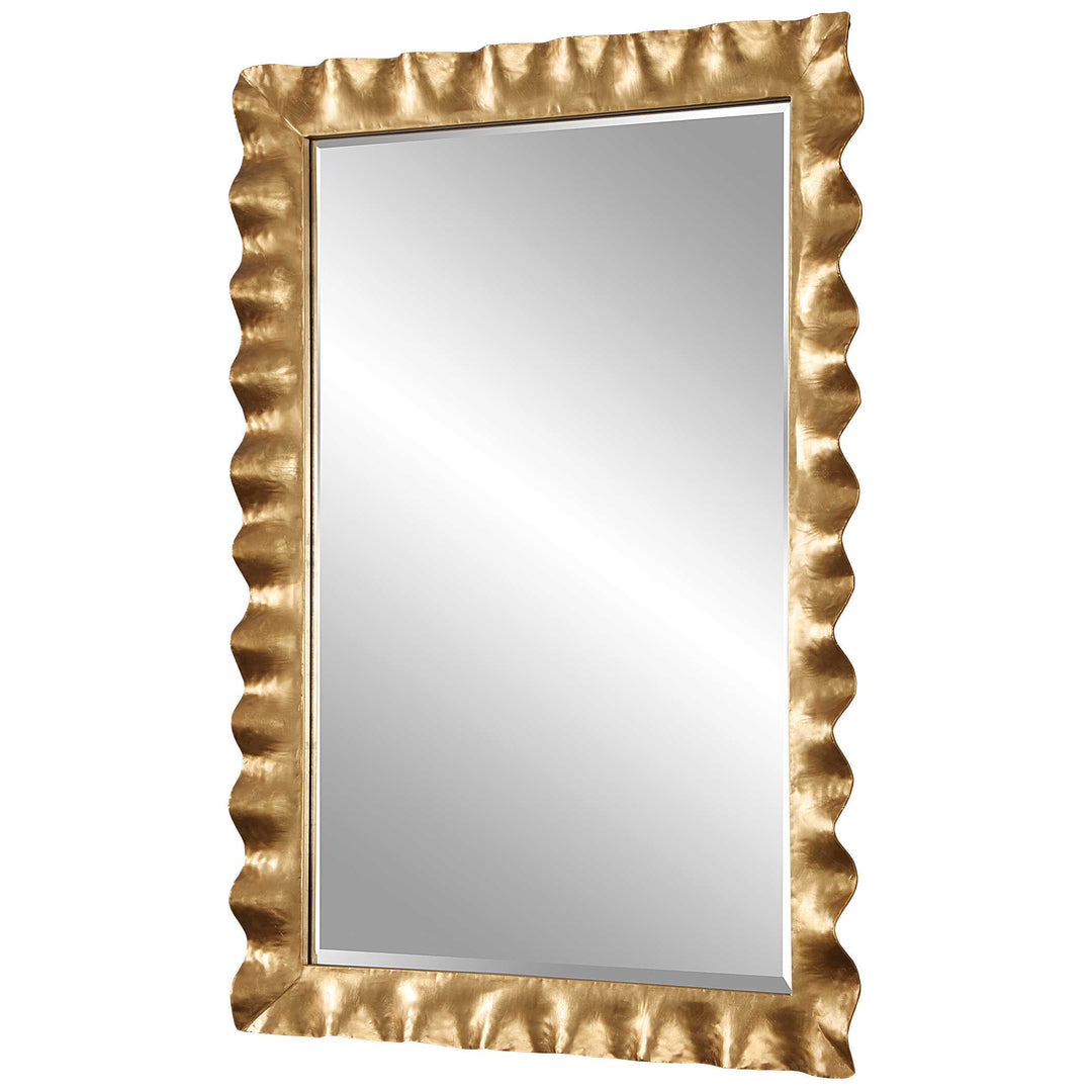 HAYA SCALLOPED GOLD MIRROR - AmericanHomeFurniture