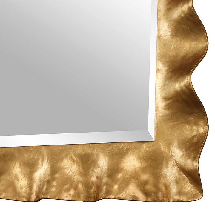 HAYA SCALLOPED GOLD MIRROR - AmericanHomeFurniture