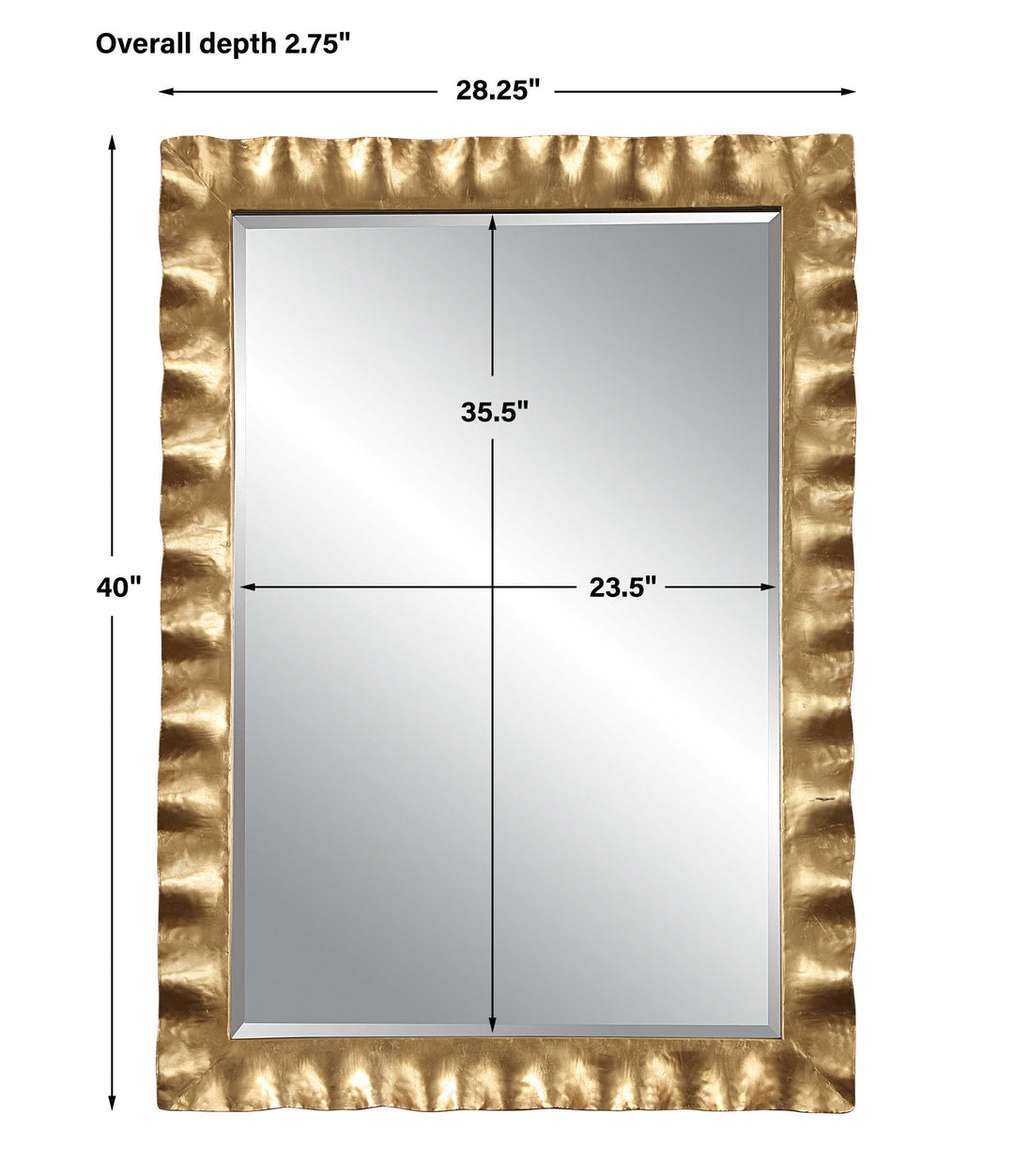 HAYA SCALLOPED GOLD MIRROR - AmericanHomeFurniture