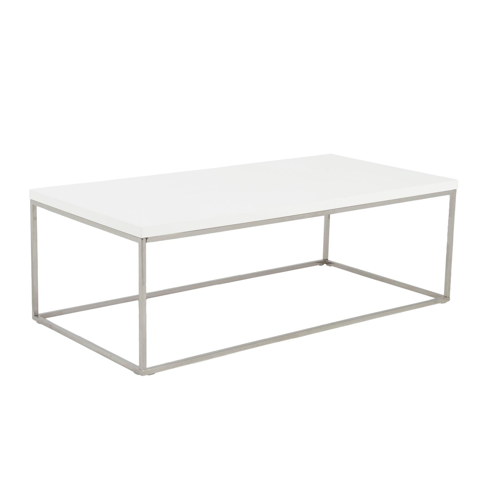 Euro Style Teresa Rectangle Coffee Table with Polished Stainless Steel Base COFFEE TABLES