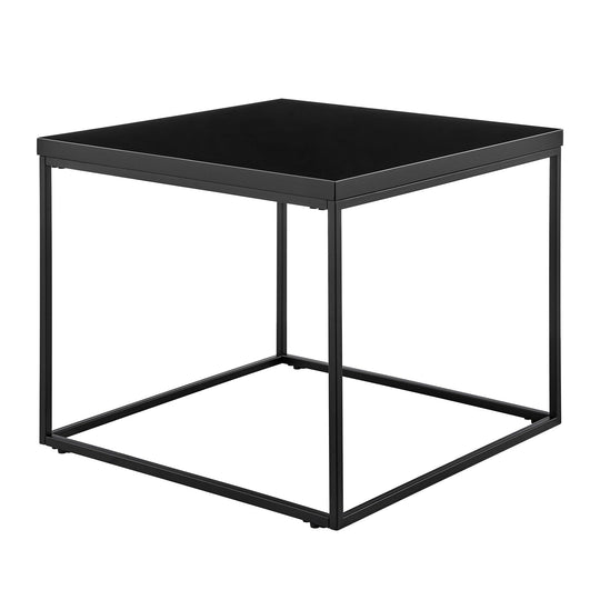 Euro Style Teresa Side Table in High Gloss Black with Matte Black Base ACCENT TABLES