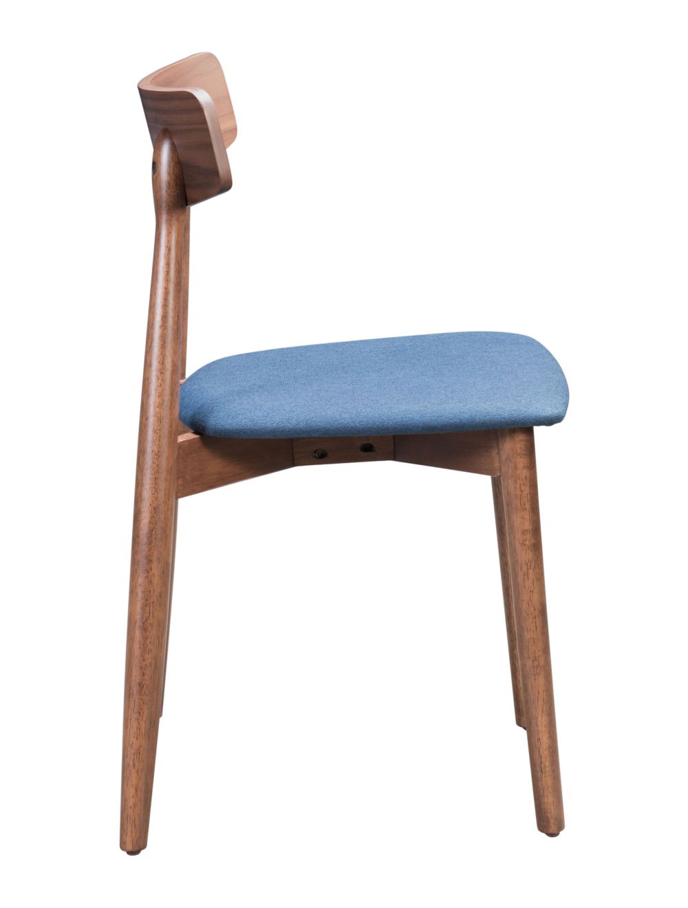 Newman Dining Chair (Set of 2) Walnut & Blue