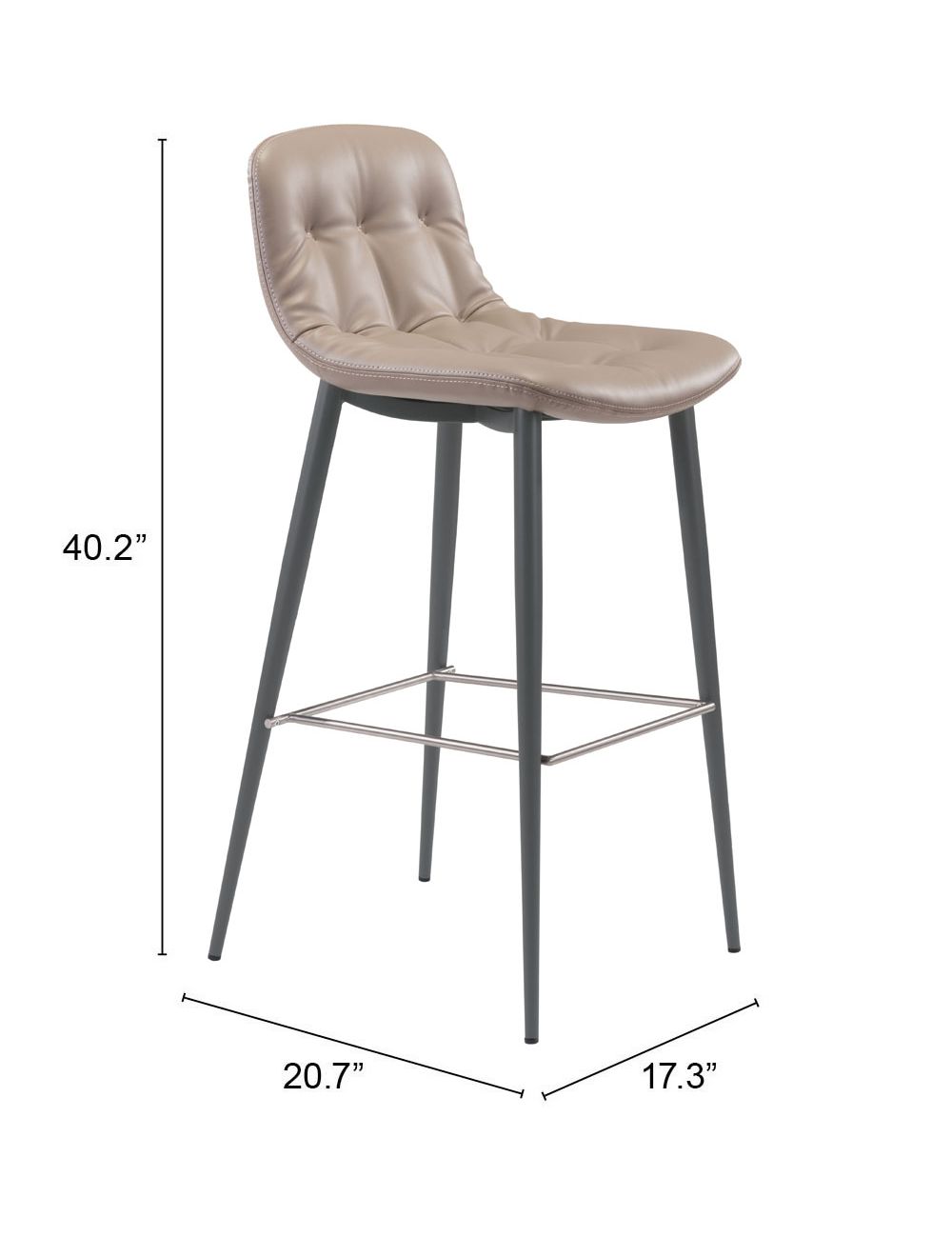 Tangiers Bar Chair (Set of 2) Taupe