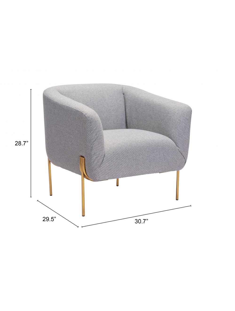 Micaela Arm Chair Gray & Gold