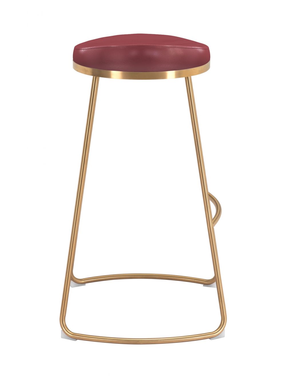 Bree Barstool (Set of 2) Burgundy & Gold