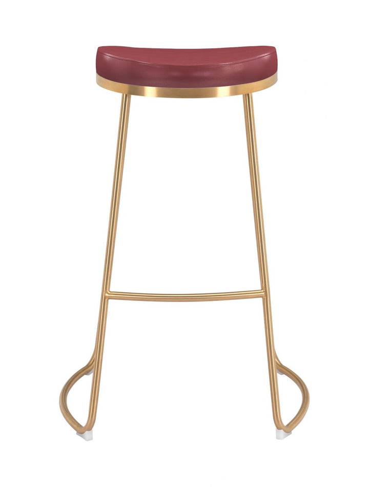 Bree Barstool (Set of 2) Burgundy & Gold