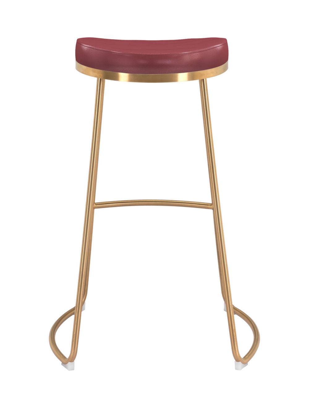 Bree Barstool (Set of 2) Burgundy & Gold