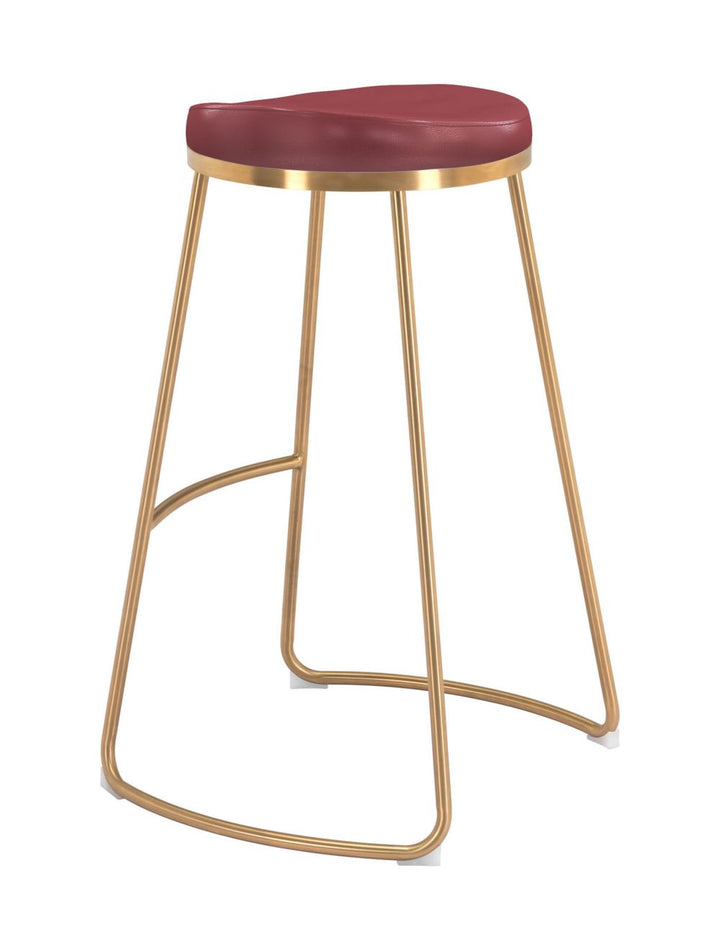 Bree Barstool (Set of 2) Burgundy & Gold