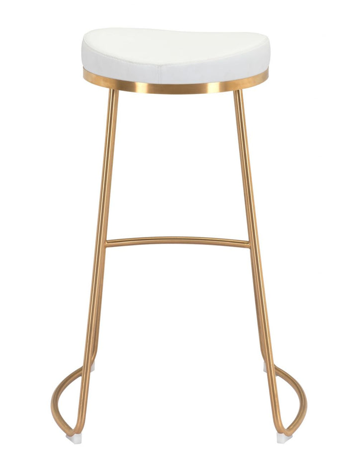 Bree Barstool (Set of 2) White & Gold