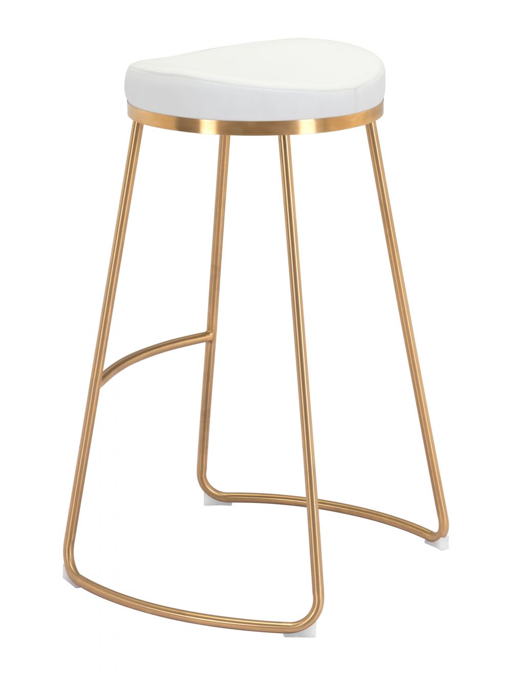 Bree Barstool (Set of 2) White & Gold