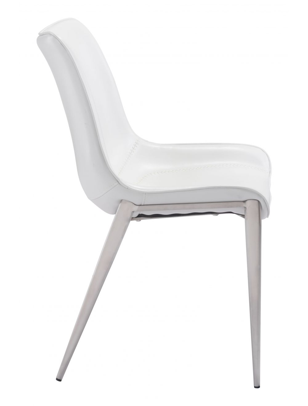 Magnus Dining Chair (Set of 2) White & Silver