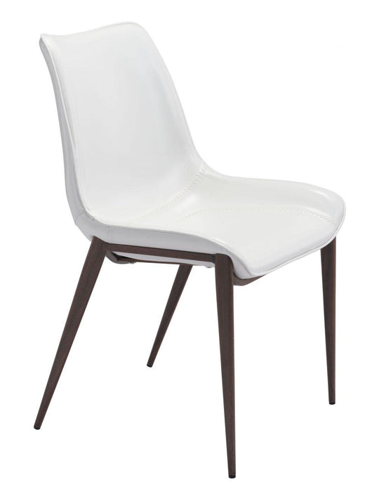 Zuo Magnus Dining Chair (Set of 2) White & Walnut DINING CHAIRS