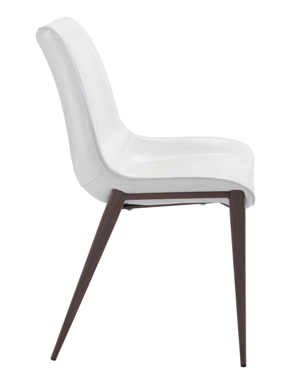 Zuo Magnus Dining Chair (Set of 2) White & Walnut DINING CHAIRS