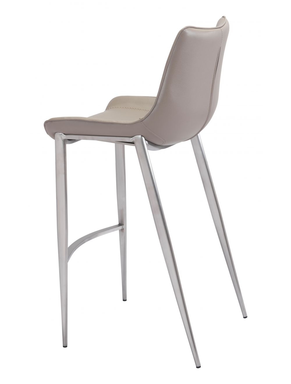 Magnus Bar Chair (Set of 2) Gray & Silver