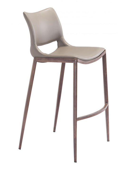 Zuo Ace Bar Chair (Set of 2) Gray & Walnut BAR STOOLS + COUNTER STOOLS