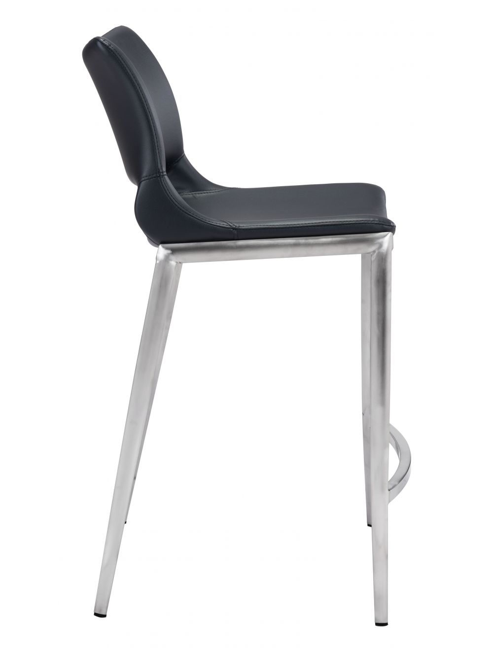 Ace Counter Chair (Set of 2) Black & Silver