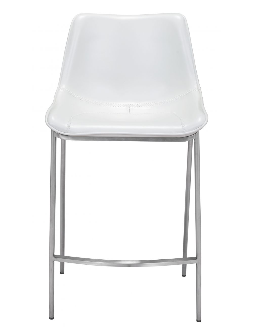 Magnus Counter Chair (Set of 2) White & Silver