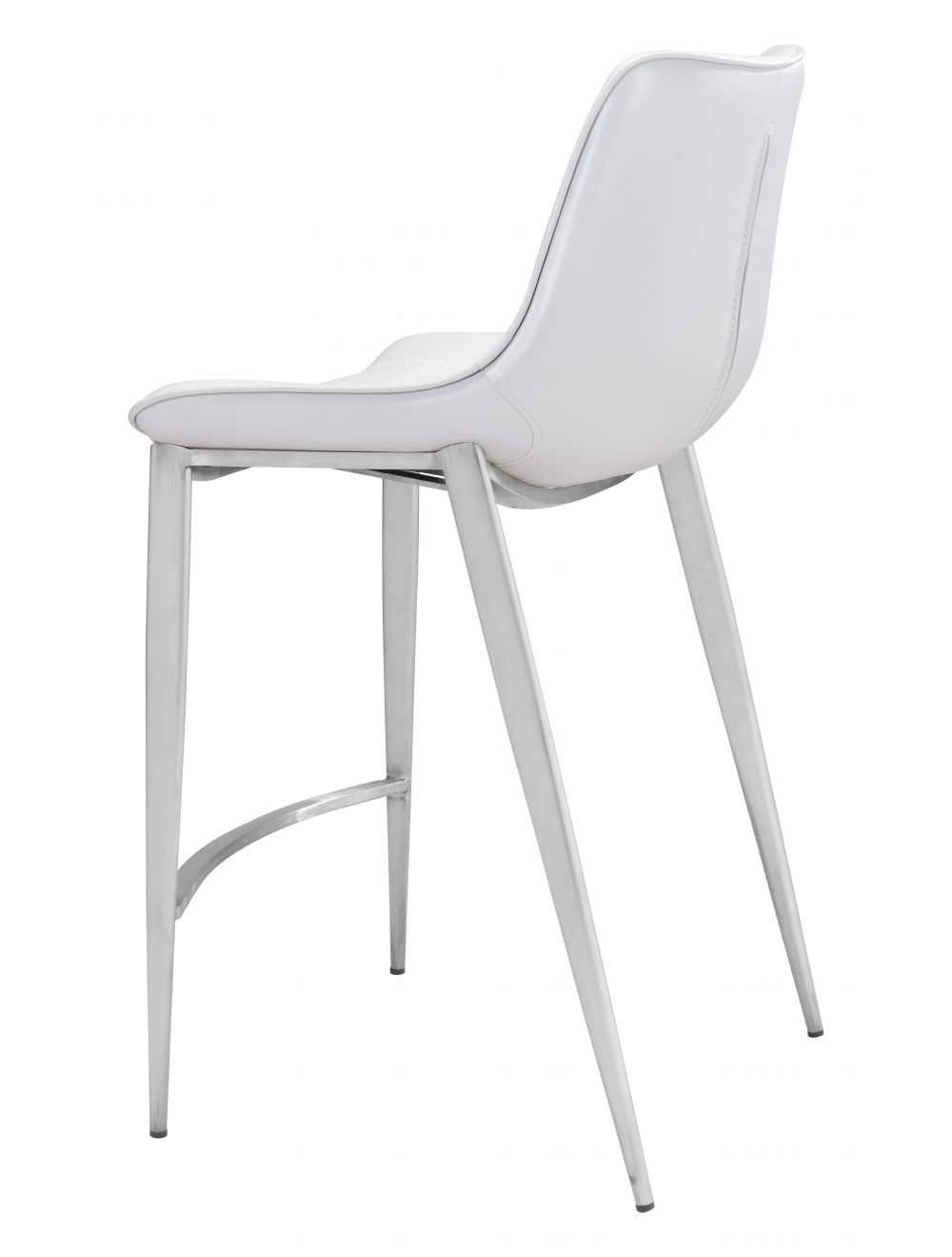 Magnus Counter Chair (Set of 2) White & Silver