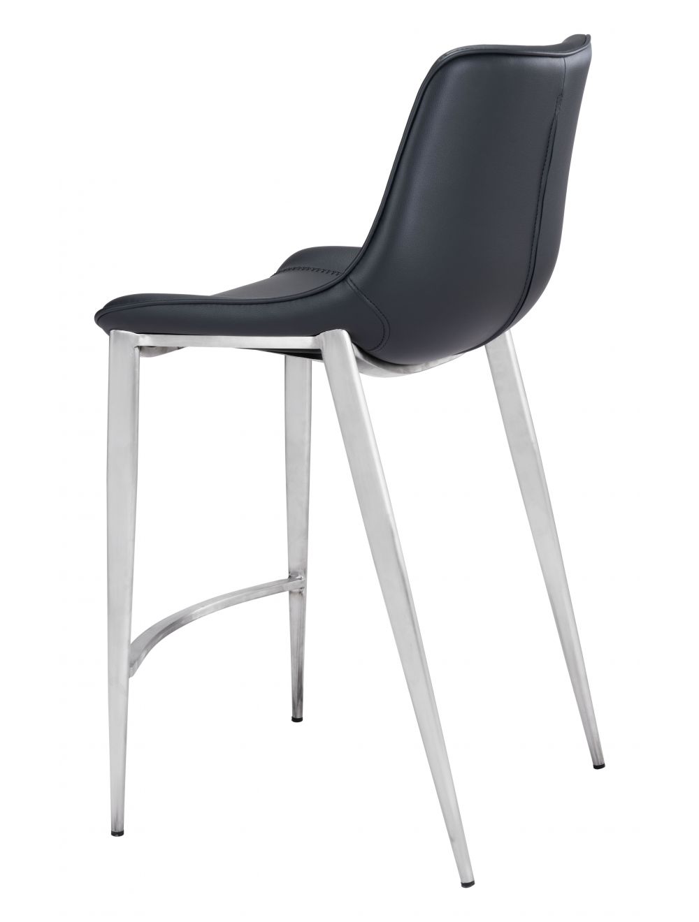 Magnus Counter Chair (Set of 2) Black & Silver