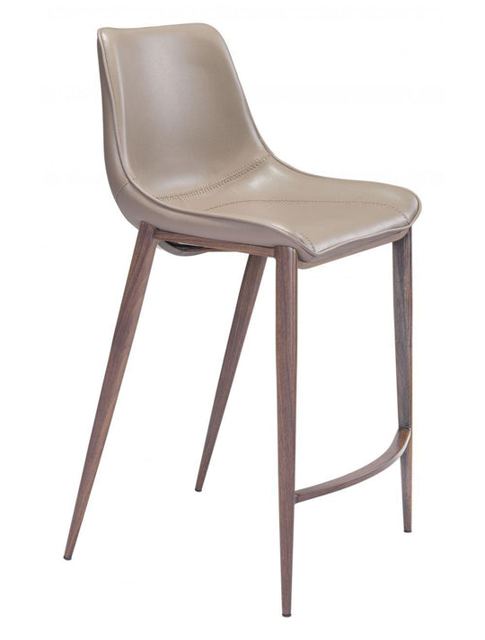 Zuo Magnus Counter Chair (Set of 2) Gray & Walnut BAR STOOLS + COUNTER STOOLS
