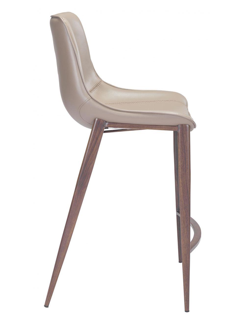 Zuo Magnus Counter Chair (Set of 2) Gray & Walnut BAR STOOLS + COUNTER STOOLS