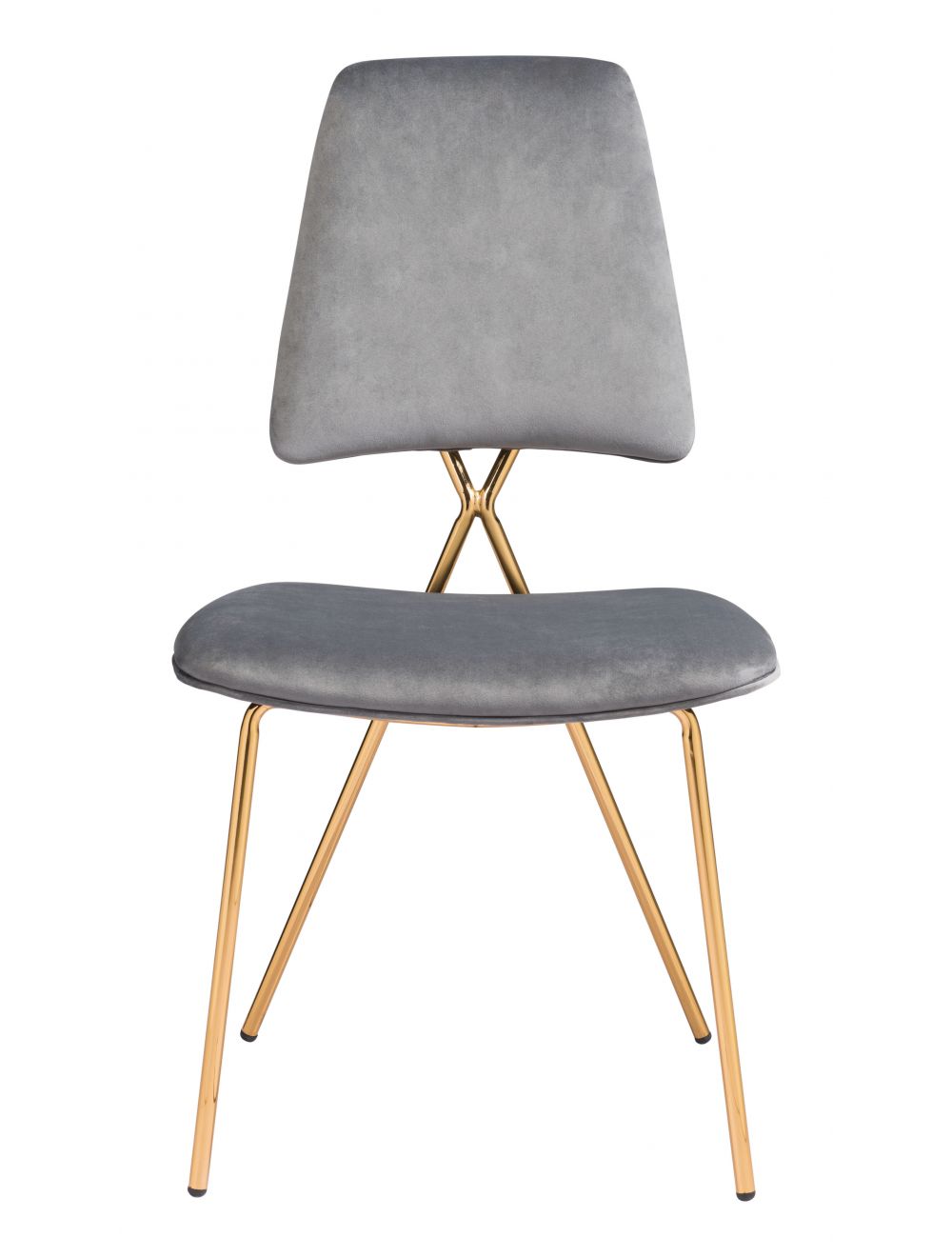 Chloe Dining Chair (Set of 2) Gray & Gold