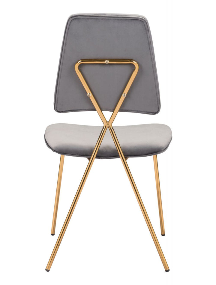 Chloe Dining Chair (Set of 2) Gray & Gold