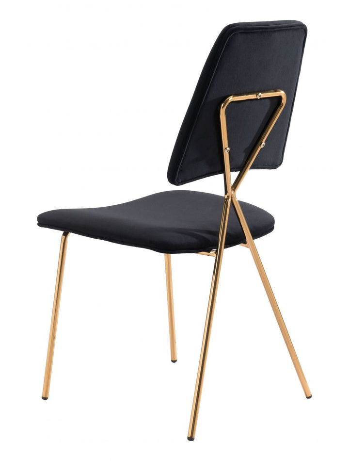 Chloe Dining Chair (Set of 2) Black & Gold