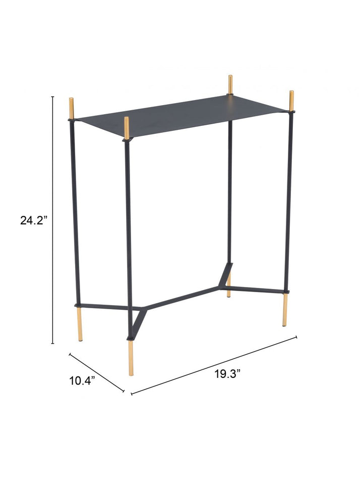 Austin Side Table Black & Gold