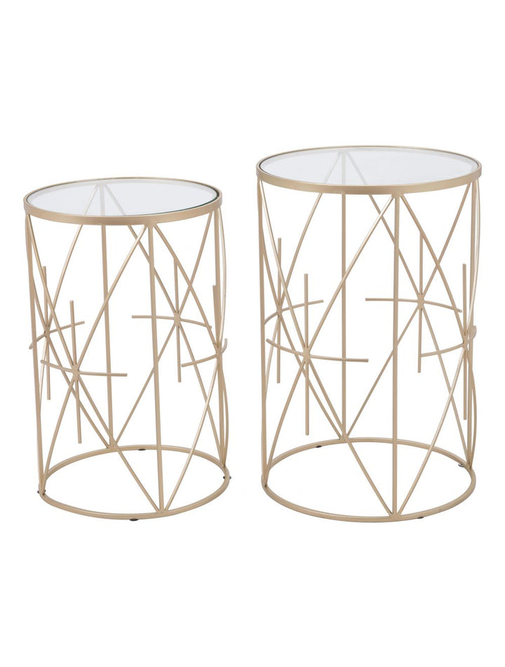 Set of 2 Hadrian Side Tables Gold