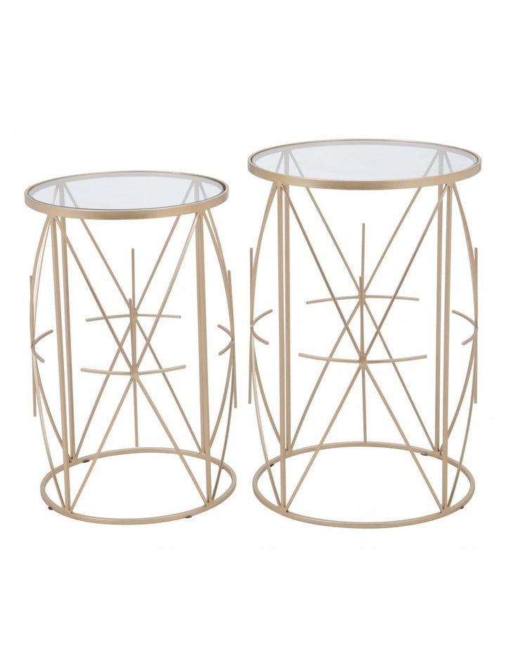 Set of 2 Hadrian Side Tables Gold