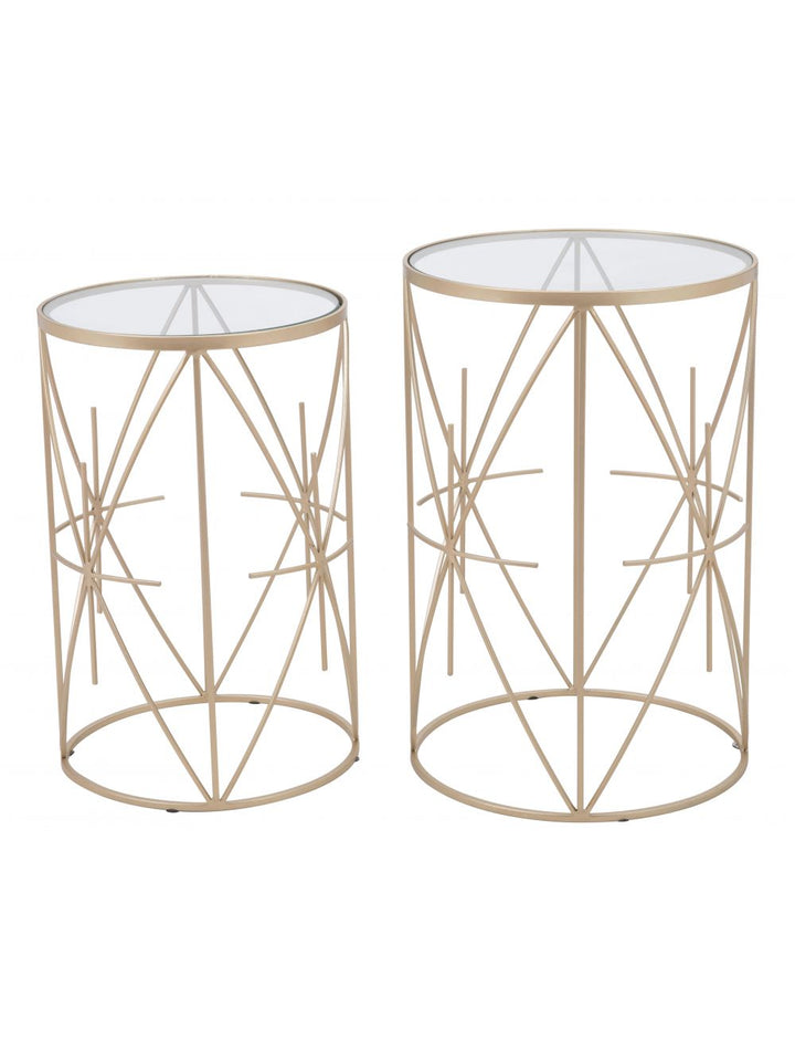 Set of 2 Hadrian Side Tables Gold