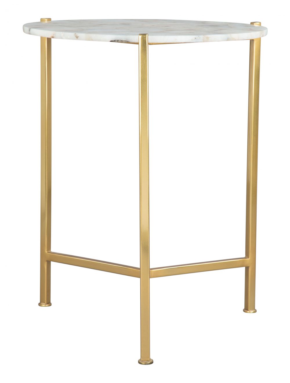 Haru Side Table White & Gold