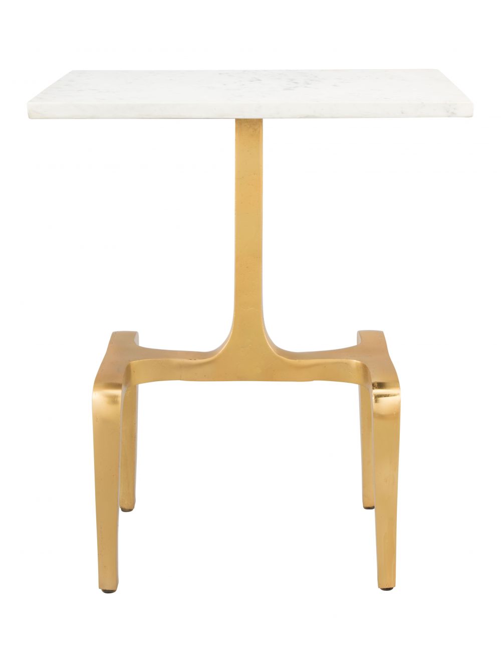 Clement Marble Side Table White & Gold