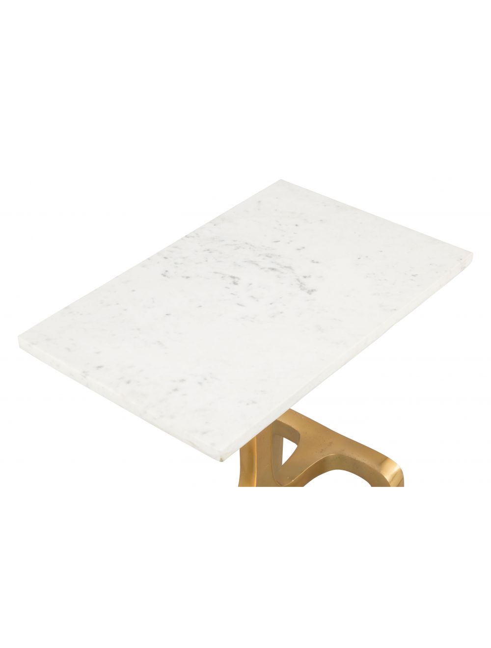 Clement Marble Side Table White & Gold