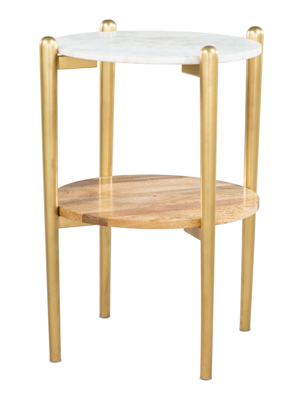 Mina Marble Side Table White & Gold