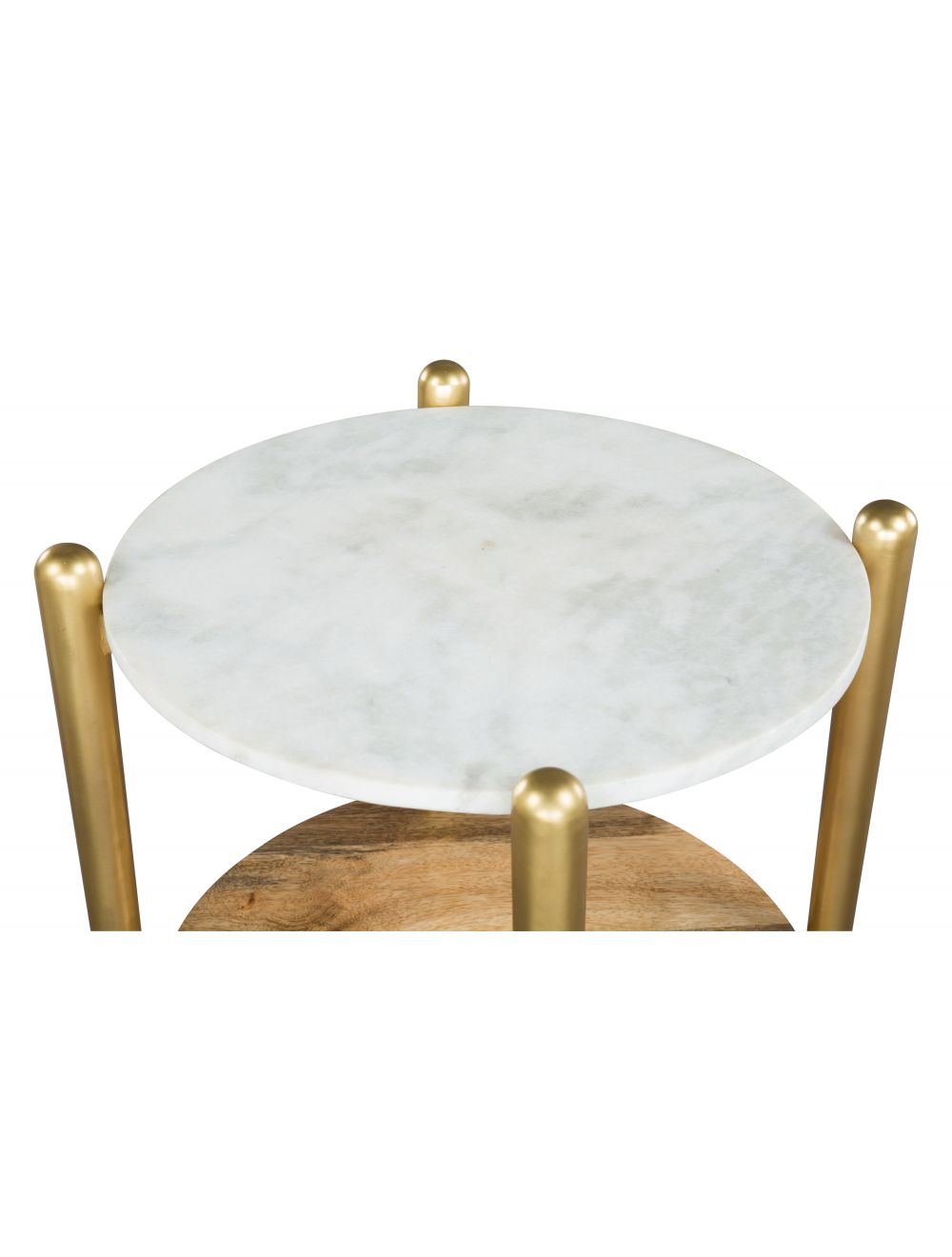 Mina Marble Side Table White & Gold