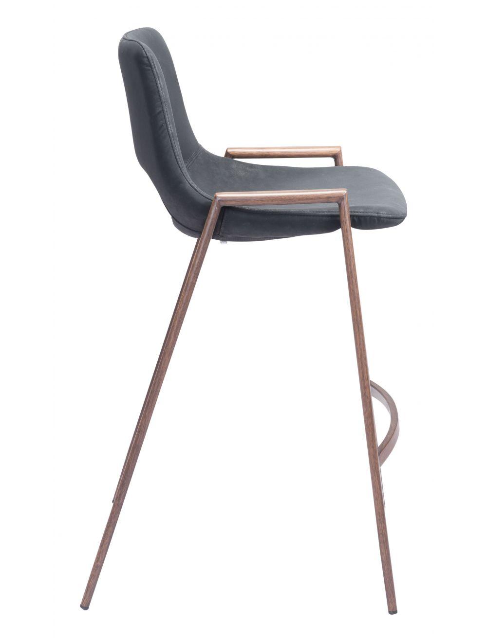 Zuo Desi Counter Chair (Set of 2) Black & Walnut BAR STOOLS + COUNTER STOOLS