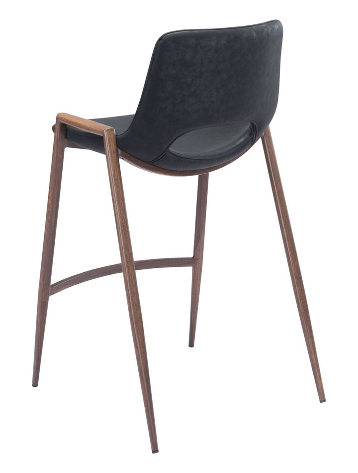 Desi Counter Chair (Set of 2) Black & Walnut