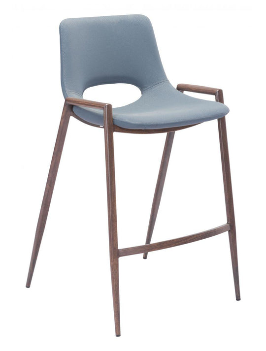Zuo Desi Counter Chair (Set of 2) Gray & Walnut BAR STOOLS + COUNTER STOOLS